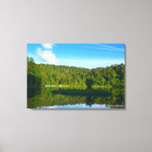 Blaue Himmel See Wald Reflexion Indonesien Landsch