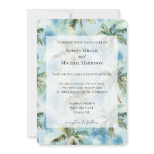 Blaue Himmel Tropische Insel Palmen Hochzeit