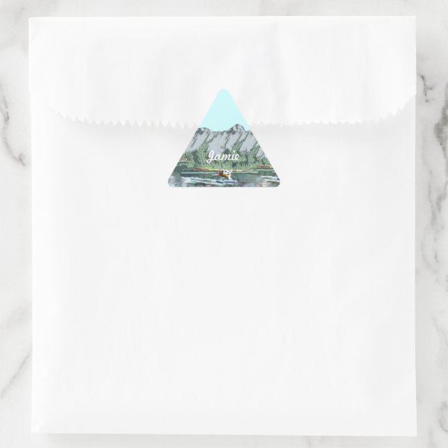Blaue Himmel und Alaskangebirge Dreieckiger Aufkleber (Tasche)