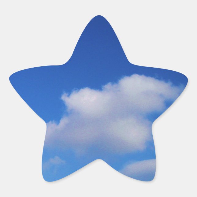 Blaue Himmel und weiße Wolken löschen Stern-Aufkleber (Vorderseite)