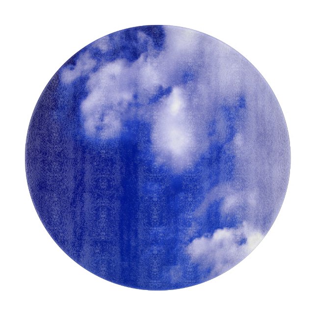 Blaue Himmel und weiße Wolken Schneidebrett (Vorderseite)