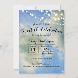 Blaue Himmel und weiße Wolken | Sweet 16 Birthday Einladung
