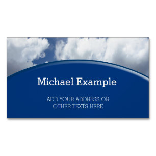 Blaue Himmels-Wolken + Ihr Text u. Ideen Magnetische Visitenkarte