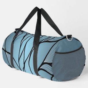 Blaue Himmelsfarben Kreative Blattmuster Duffle Bag