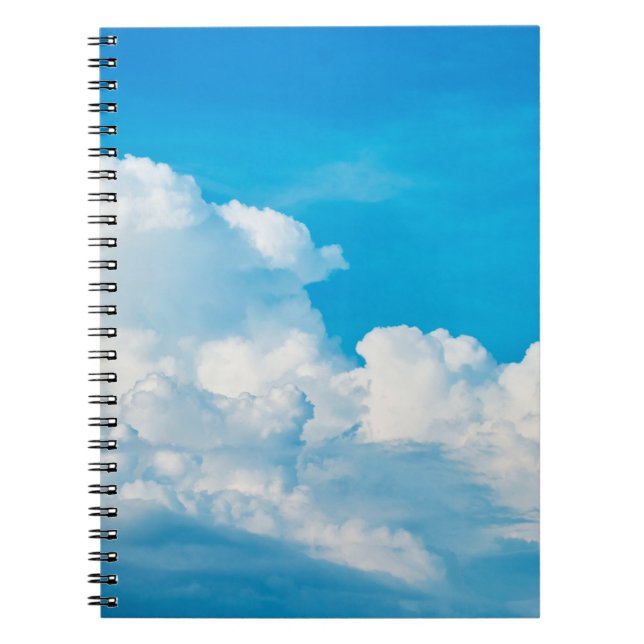 Blaue Himmelshinterwolken weiß Notizblock (Vorderseite)
