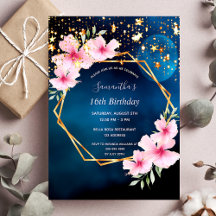 Blaue Himmelssterne Goldgee Rosa Blütenblume