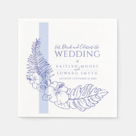Blaue Hochzeit der botanischen Linien Serviette
