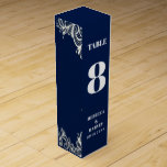 Blaue Hochzeit der Marine Weinbox<br><div class="desc">Weißer Hochzeitswein aus der Marine. Elegante Wine Box Tischnummern für Ihr Hochzeitsdinner.</div>