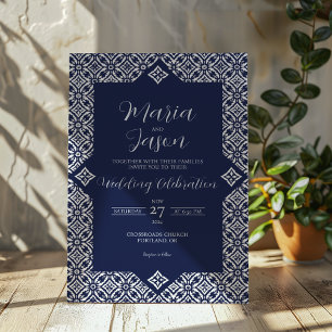 Blaue Hochzeit der mexikanischen Marine Einladung