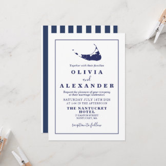 Blaue Hochzeit der Nantucket-Marine Einladung