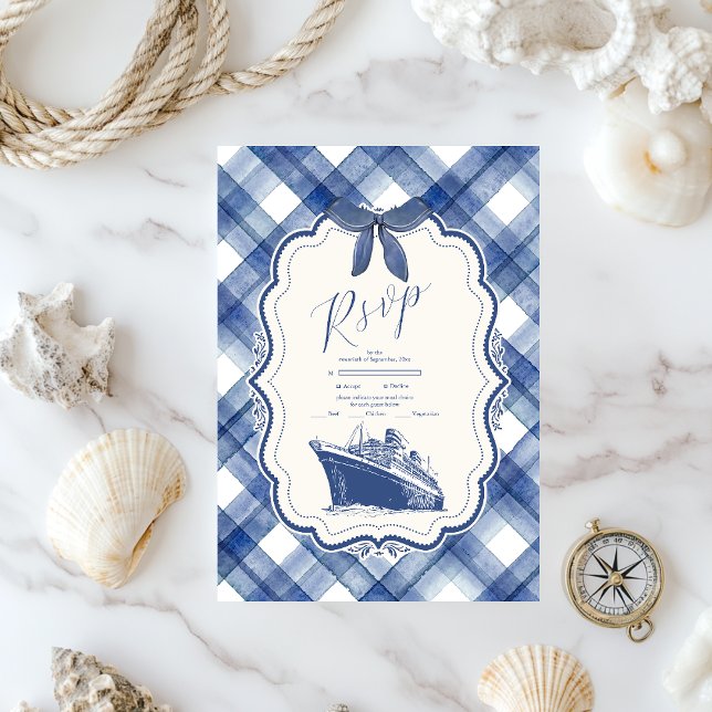 Blaue Hochzeit der Nautik RSVP Karte (Von Creator hochgeladen)