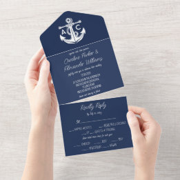 Blaue Hochzeit der Seestreitkräfte All In One Einladung