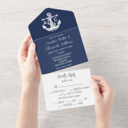 Blaue Hochzeit der Seestreitkräfte All In One Einladung