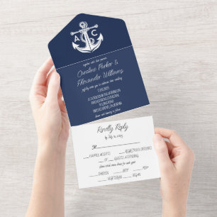 Blaue Hochzeit der Seestreitkräfte All In One Einladung