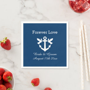 Blaue Hochzeit des Navy-nautischen Anker Serviette