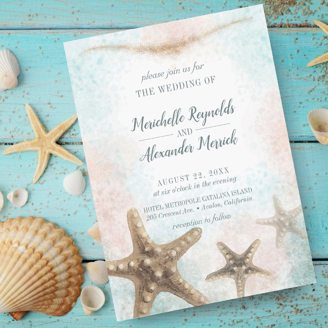 Blaue Hochzeit des Starfish Sea Einladung (Von Creator hochgeladen)