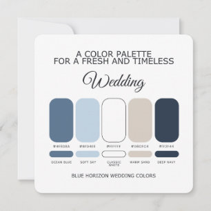 Blaue Hochzeit Farbpalette für zeitlose Hochzeiten Einladung