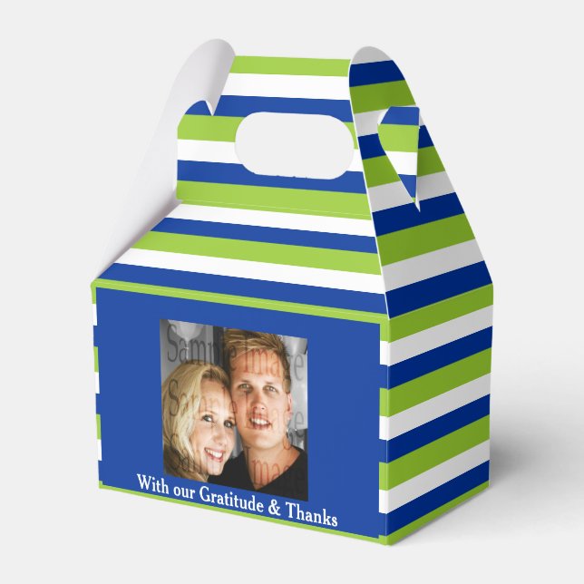 Blaue Hochzeit FOTO 2 Geschenkschachtel (Vorderseite)