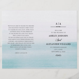 Blaue Hochzeit in Aquarellen. Elegantes Programm g