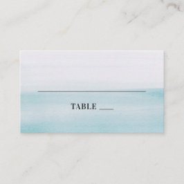 Blaue Hochzeit in Aquarellen. Modernes, elegantes  Platzkarte