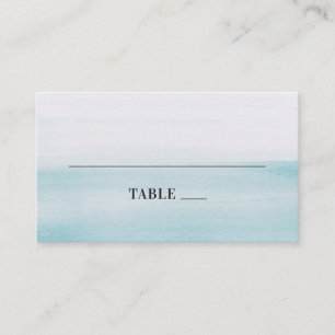 Blaue Hochzeit in Aquarellen. Modernes, elegantes  Platzkarte