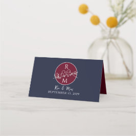 Blaue Hochzeit in Burgund Platzkarte