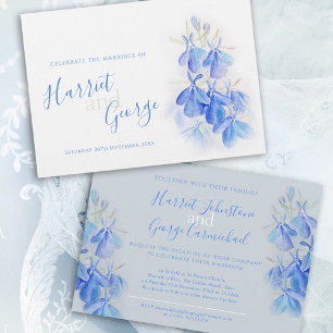 Blaue Hochzeit in Lobelia Einladung
