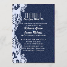 Blaue Hochzeit mit blauem Denim-Spitz