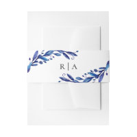 Blaue Hochzeit mit Blumen. Wasserfarbener Winter b