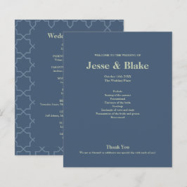 Blaue Hochzeit mit Latticework-Muster