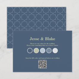 Blaue Hochzeit mit Latticework-Muster Begleitkarte