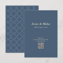 Blaue Hochzeit mit Latticework-Muster RSVP Karte