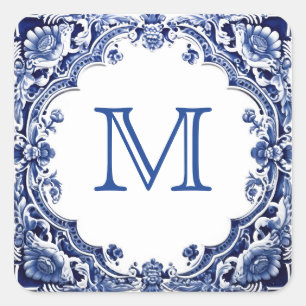 Blaue Hochzeit Quadratischer Aufkleber