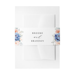 Blaue Hochzeit von Navy Slate Dusty Blush Pink Flo Einladungsbanderole