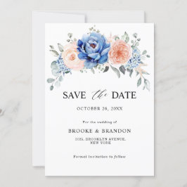 Blaue Hochzeit von Navy Slate Dusty Blush Pink Flo Save The Date