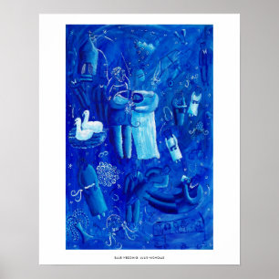 Blaue Hochzeit Zeitgenössischer Malerei Kunst Druc Poster