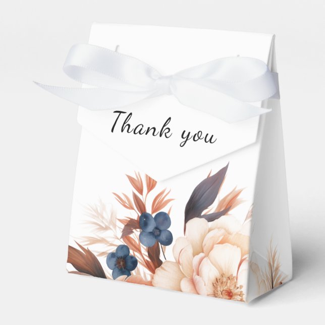 Blaue Hochzeitsfeier Geschenkschachtel (Vorderseite)