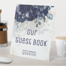 Blaue Hochzeitssignatur