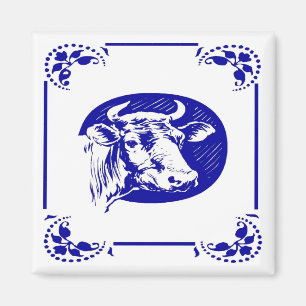 Blaue holländische Kuh Magnet