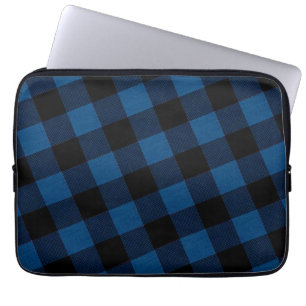 Blaue Holzfäller-Karozeichnung Laptopschutzhülle