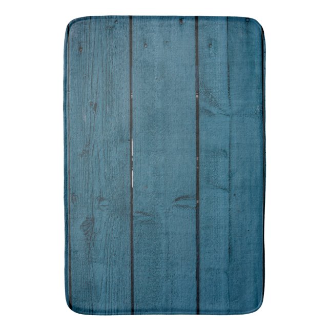 Blaue Holzplanken Badematte (Vorderseite Vertikal)