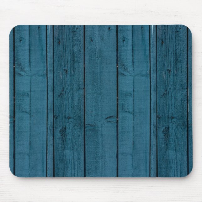 Blaue Holzplanken Mousepad (Vorne)