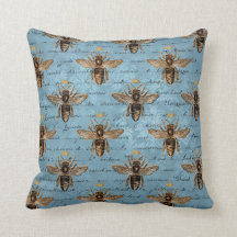 Blaue Honigbiene im Vintage-Stil