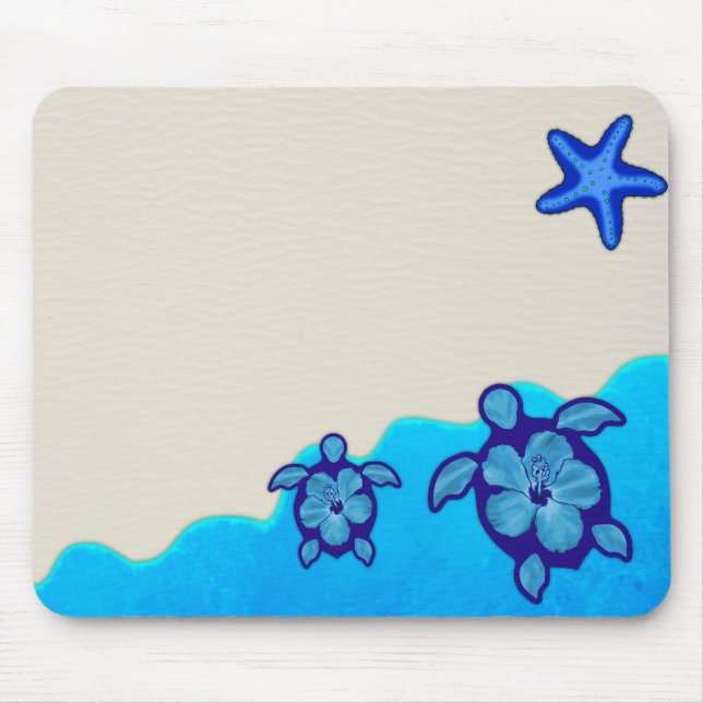 Blaue Honu Schildkröten Mousepad (Vorne)