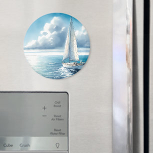 Blaue Horizont-Segelyacht Magnet