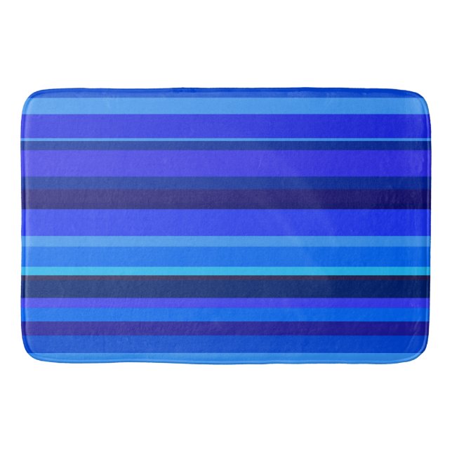 Blaue horizontale Streifen Badematte (Vorderseite)