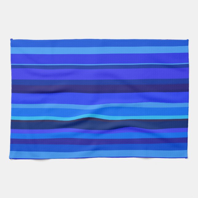 Blaue horizontale Streifen Handtuch (Horizontal)