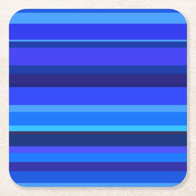 Blaue horizontale Streifen Rechteckiger Pappuntersetzer (Vorderseite)
