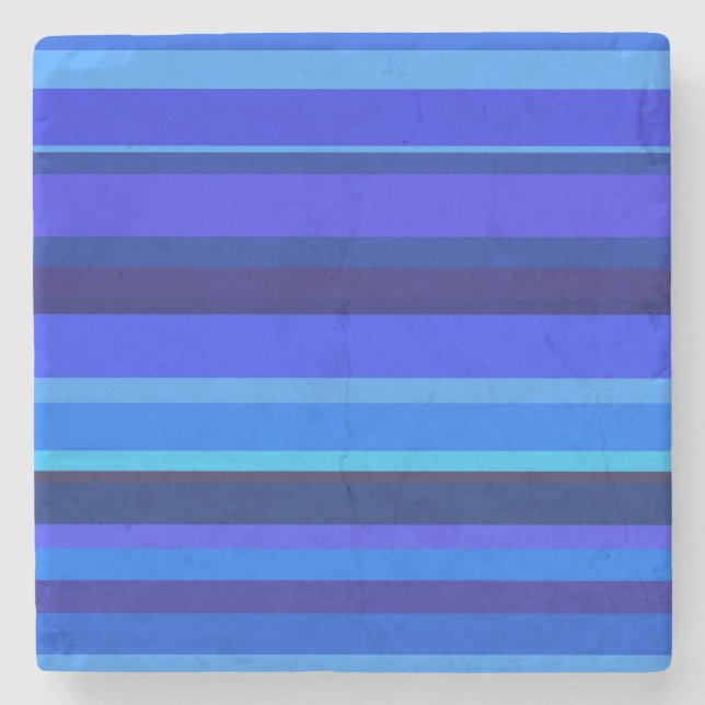 Blaue horizontale Streifen Steinuntersetzer (Vorderseite)