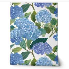 Blaue Hortensie Aquarell Florale Küsten Tapete